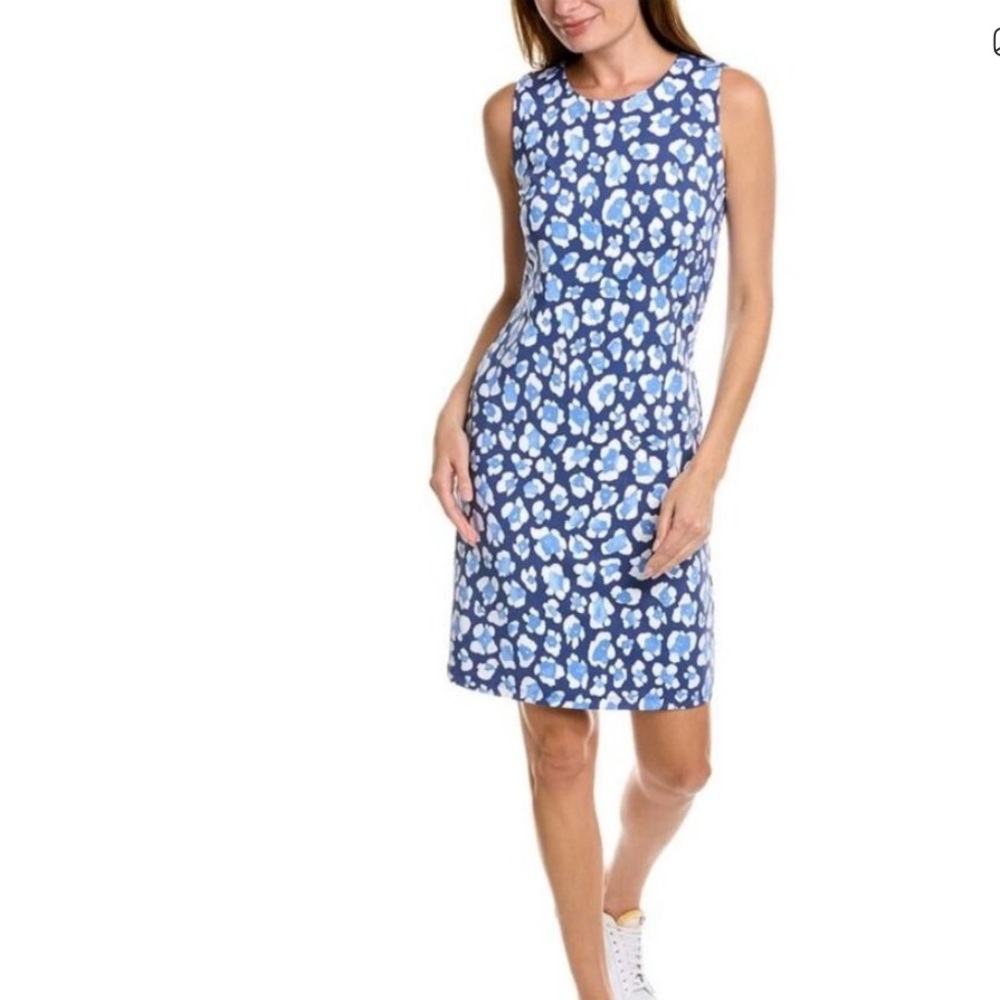 J. McLaughlin Sophia Dress XL Blue /White Print